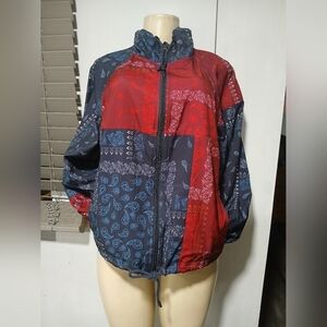 Joy Blue and Red Paisley Windbreaker